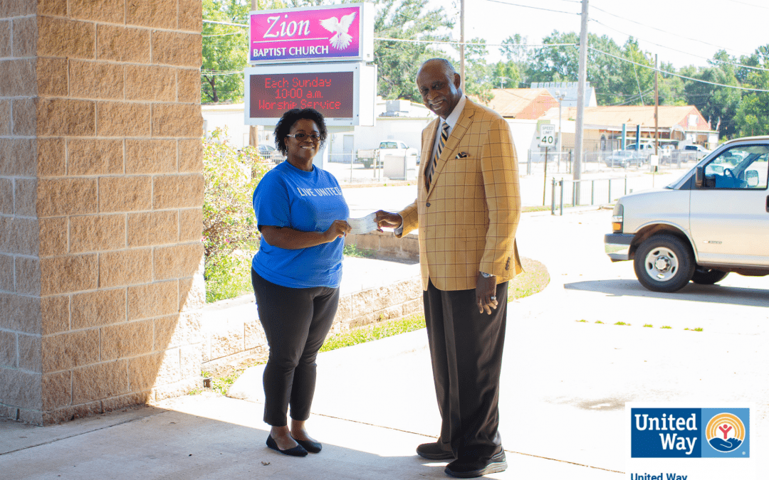 UNITED WAY RECEIVES $3,000 FROM ZION BAPTIST CHURCH FOR HURRICANE IDA RELIEF